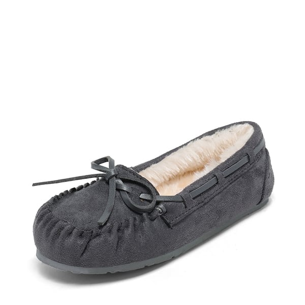 Boys & Girls Faux Fur Slippers - GREY -  0